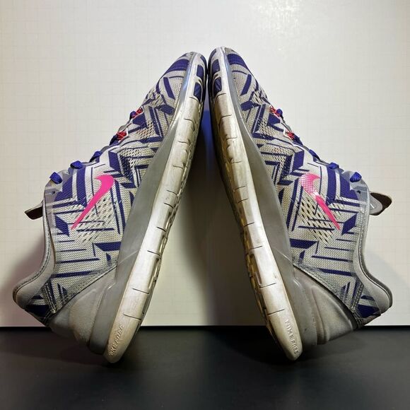 Womens NIKE Free 5.0 TR Fit 5 PRT Purple Graphic Running Shoes / Size 9.5 - Picture 7 of 10